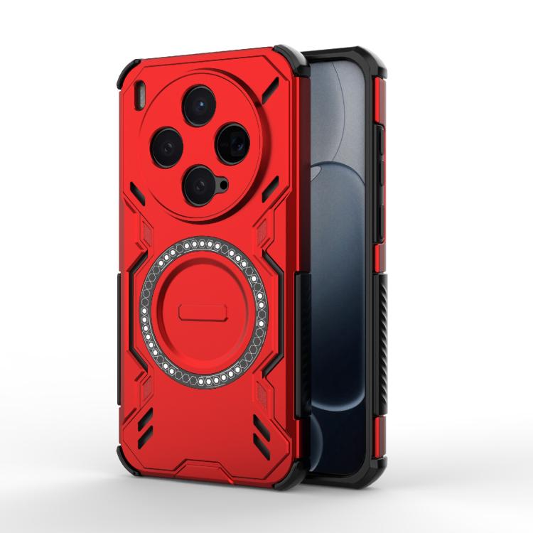 

For vivo X300 5G Butterfly Armor MagSafe Magnetic Ring Shockproof Phone Case(Red)