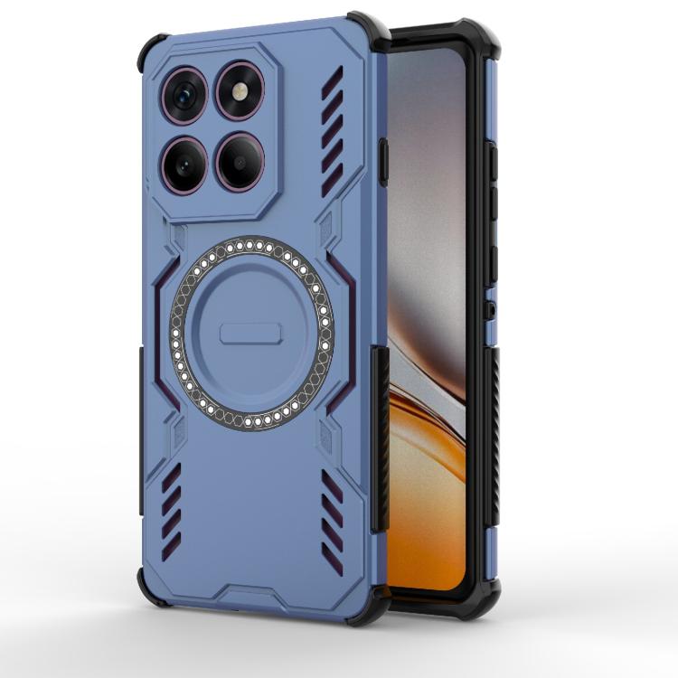 

For Motorola Edge 60 Pro 5G Butterfly Armor MagSafe Magnetic Ring Shockproof Phone Case(Blue)