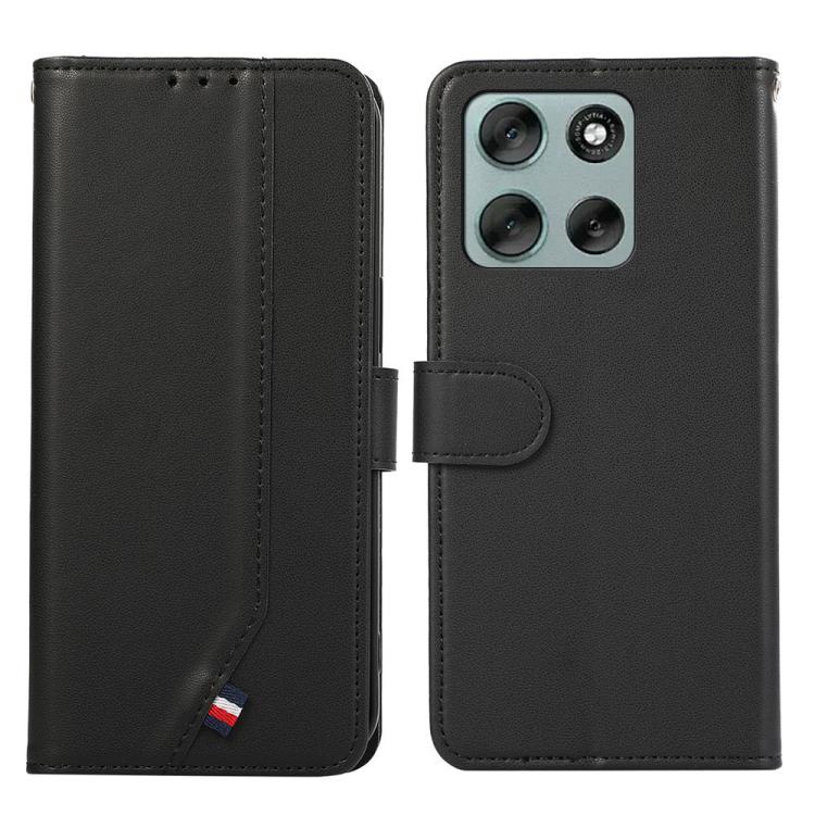 

For Motorola Moto G86 Power ABEEL Delicate Texture Splicing RFID Leather Phone Case(Black)