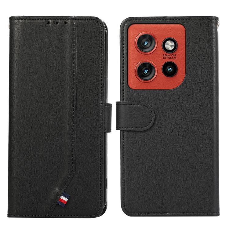 

For Motorola Edge 70 5G ABEEL Delicate Texture Splicing RFID Leather Phone Case(Black)