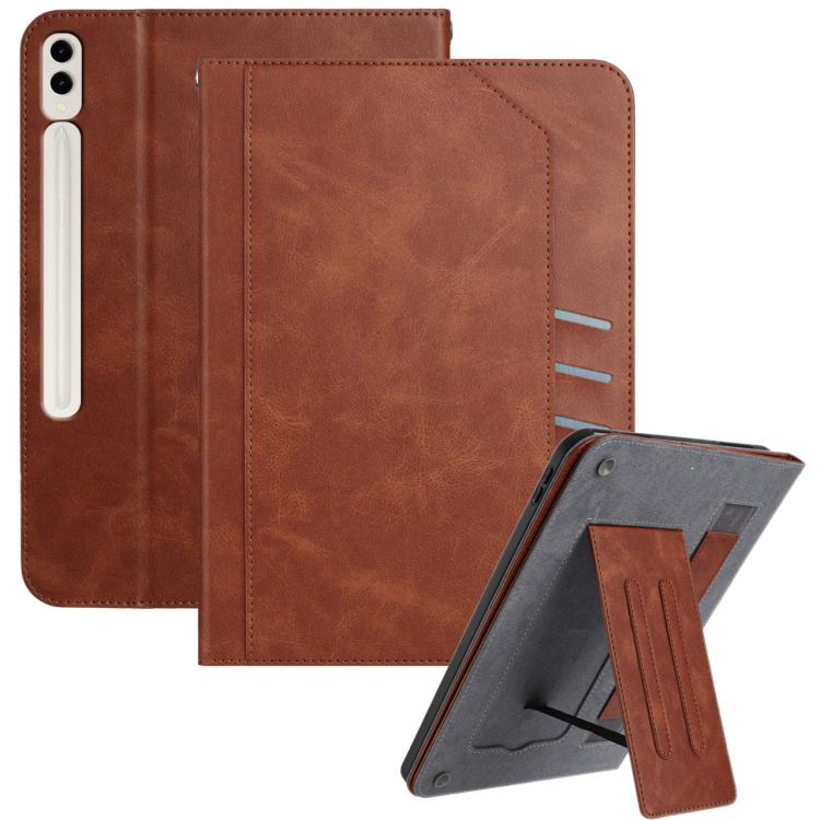 

For Samsung Galaxy Tab S10+ / S9+ Multifunctional Wristband Leather Tablet Case(Brown)