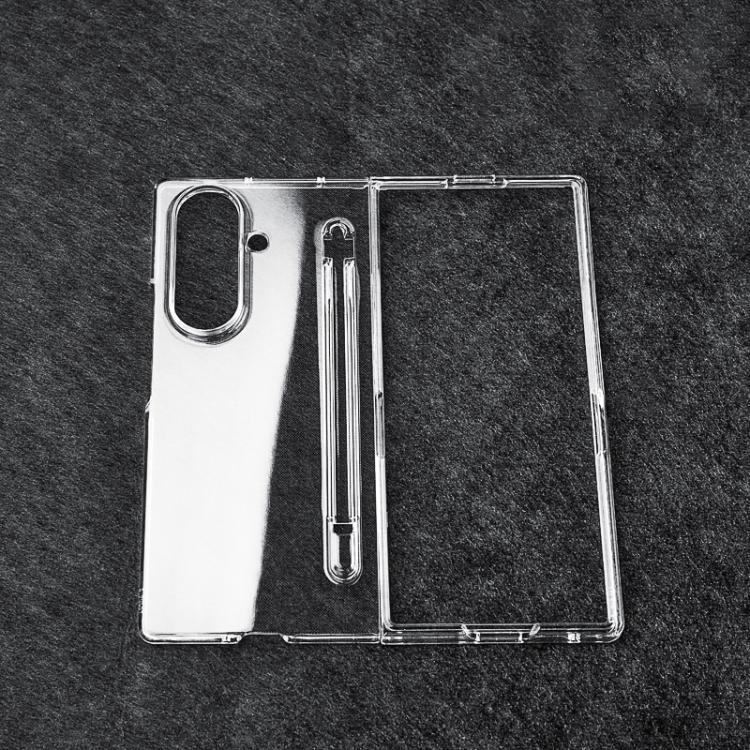 For Samsung Galaxy Z Fold7 5G Transparent Two-stage PC Phone Case with Pen Slot