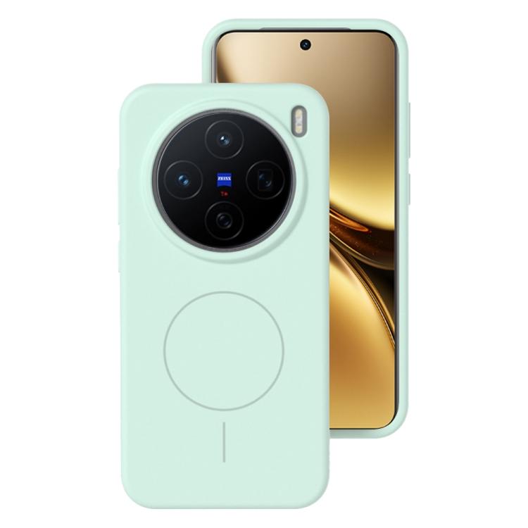 

For vivo X200 Liquid Silicone Thin Circle MagSafe Phone Case(Mint Green)