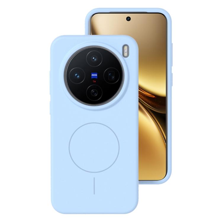 

For vivo X200 Liquid Silicone Thin Circle MagSafe Phone Case(Sky Blue)