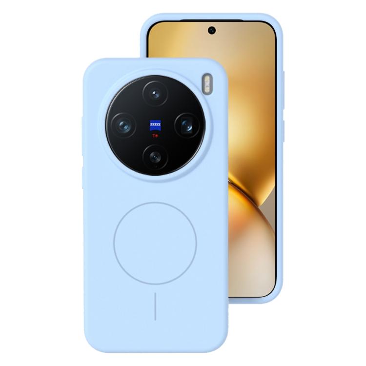 

For vivo X200 Pro mini Liquid Silicone Thin Circle MagSafe Phone Case(Sky Blue)