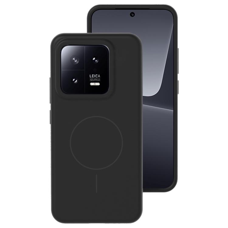 

For Xiaomi 13 Liquid Silicone Thin Circle MagSafe Phone Case(Black)