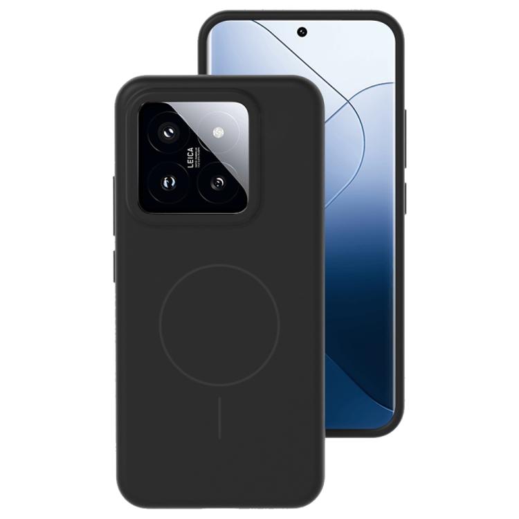 

For Xiaomi 14 Pro Liquid Silicone Thin Circle MagSafe Phone Case(Black)