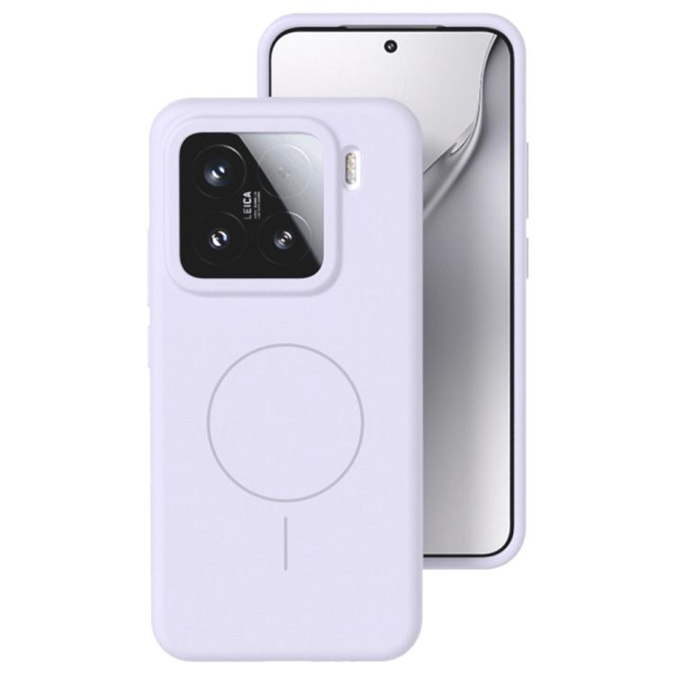 

For Xiaomi 15 Liquid Silicone Thin Circle MagSafe Phone Case(Light Purple)