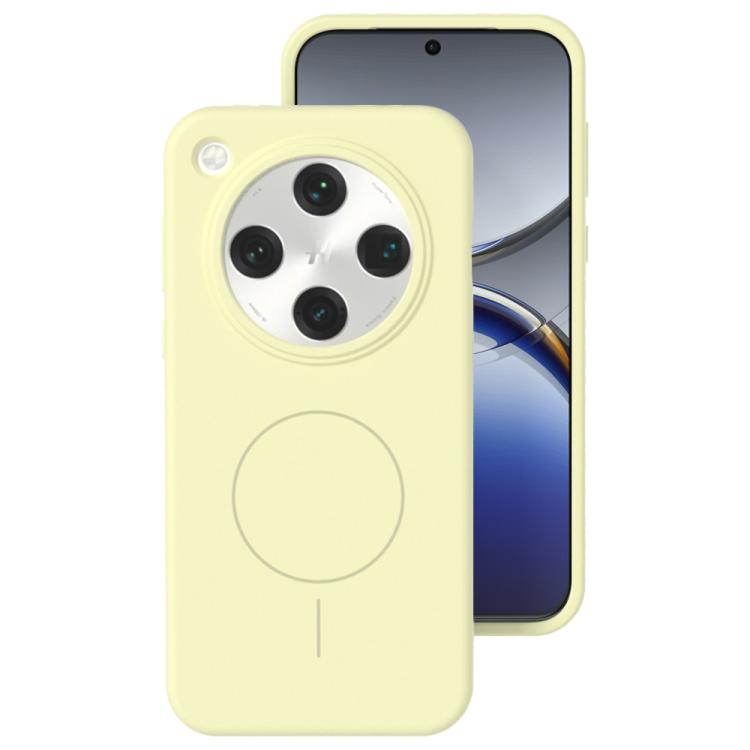 

For OPPO Find X8 Liquid Silicone Thin Circle MagSafe Phone Case(Cream Yellow)