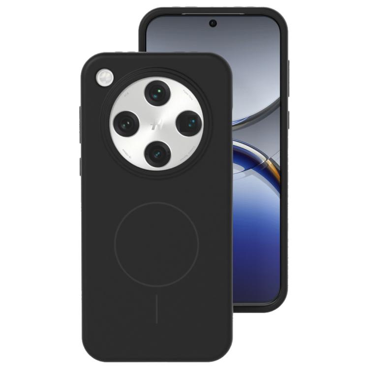 

For OPPO Find X8 Pro Liquid Silicone Thin Circle MagSafe Phone Case(Black)