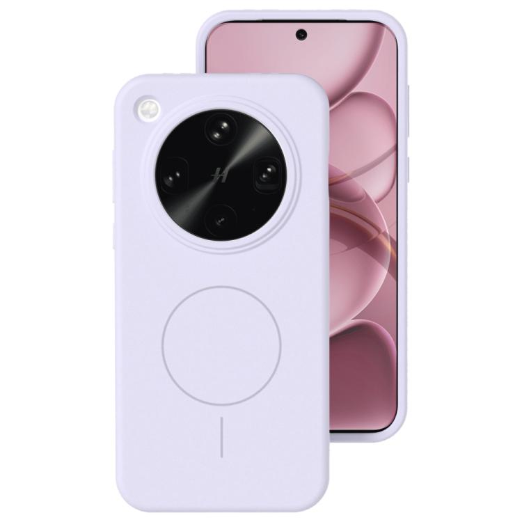 

For OPPO Find X8 Ultra Liquid Silicone Thin Circle MagSafe Phone Case(Light Purple)