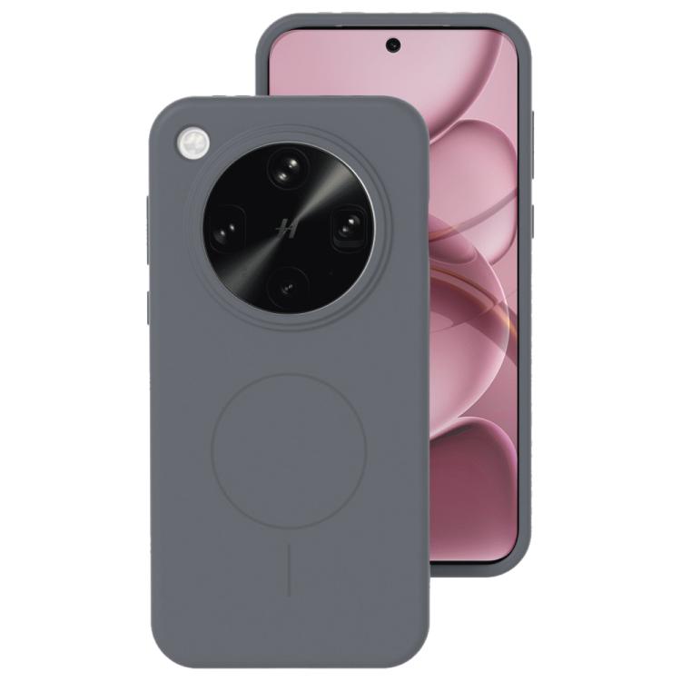 

For OPPO Find X8 Ultra Liquid Silicone Thin Circle MagSafe Phone Case(Charcoal Gray)