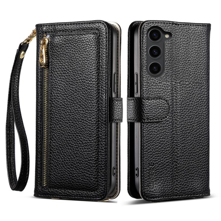 

For Samsung Galaxy S23 5G ESEBLE E11 Colorful Litchi Pattern Zipper Wallet Leather Phone Case(Black)