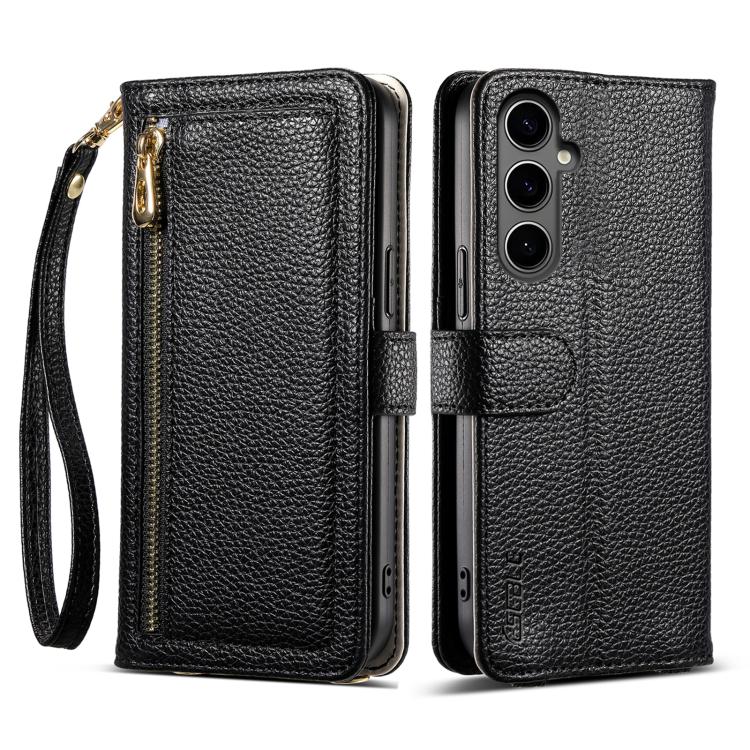 

For Samsung Galaxy S24+ 5G ESEBLE E11 Colorful Litchi Pattern Zipper Wallet Leather Phone Case(Black)