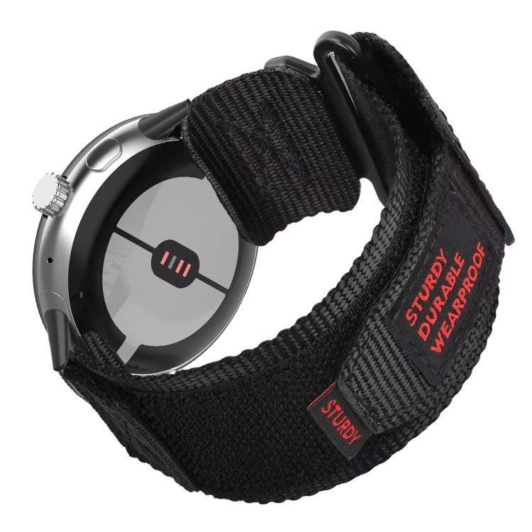 

For Google Pixel Watch 4 / 3 45mm xDfind Quick Release Nylon Hook And Loop Fastener Buckle Watch Band(Black)