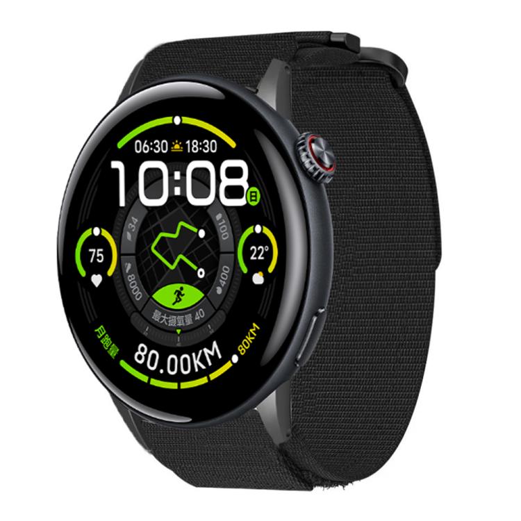 

For vivo Watch 5 xDfind Quick Release Nylon Hook And Loop Fastener Buckle Watch Band(Black)