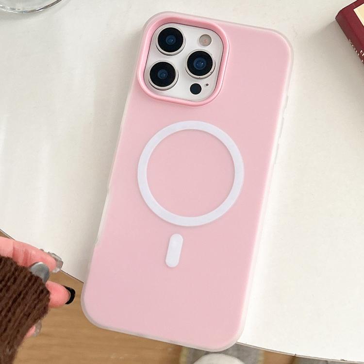 

For iPhone 16 Pro Max Skin Feel MagSafe Magnetic PC Hybrid TPU Phone Case(Light Pink)
