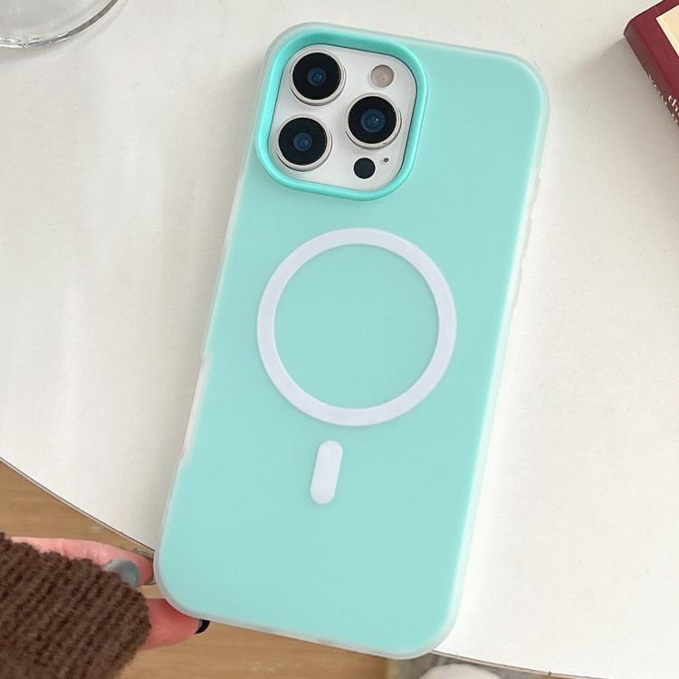 

For iPhone 16 Pro Max Skin Feel MagSafe Magnetic PC Hybrid TPU Phone Case(Mint Green)