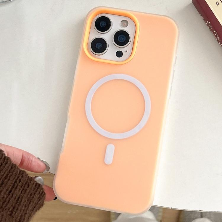 

For iPhone 16 Pro Skin Feel MagSafe Magnetic PC Hybrid TPU Phone Case(Orange)
