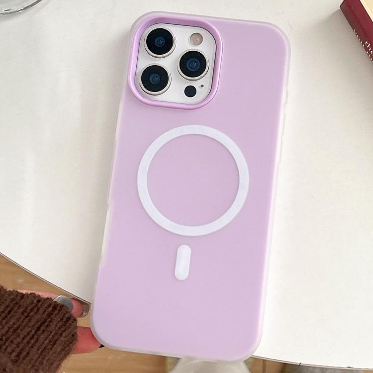 

For iPhone 16 Pro Skin Feel MagSafe Magnetic PC Hybrid TPU Phone Case(Purple)