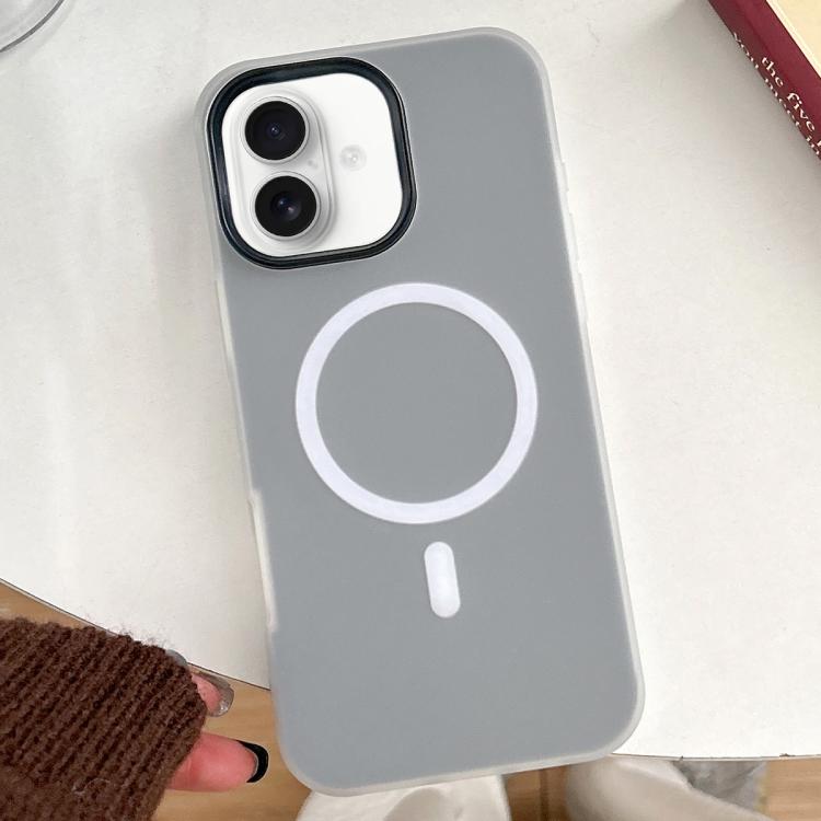 

For iPhone 16 Skin Feel MagSafe Magnetic PC Hybrid TPU Phone Case(Black)