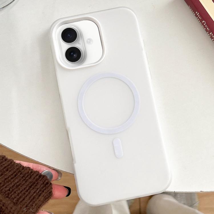 

For iPhone 16 Skin Feel MagSafe Magnetic PC Hybrid TPU Phone Case(White)