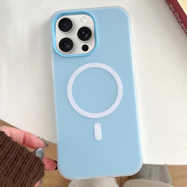 

For iPhone 15 Pro Skin Feel MagSafe Magnetic PC Hybrid TPU Phone Case(Blue)