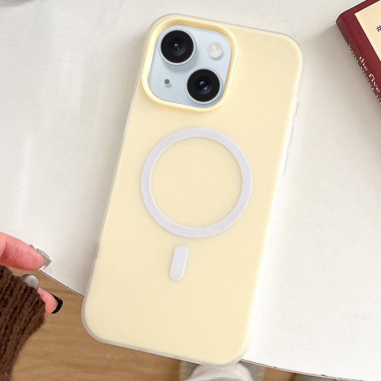

For iPhone 15 Plus Skin Feel MagSafe Magnetic PC Hybrid TPU Phone Case(Yellow)