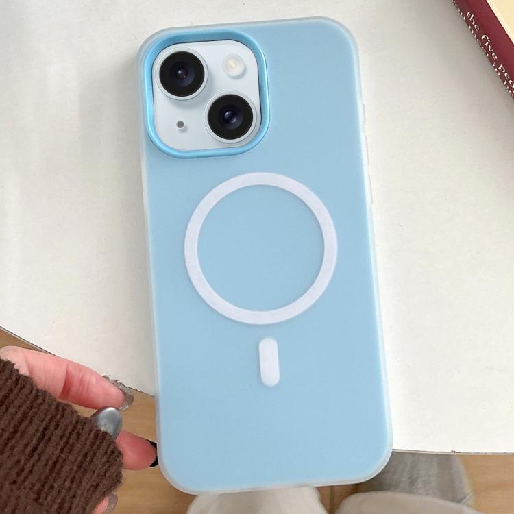 

For iPhone 15 Plus Skin Feel MagSafe Magnetic PC Hybrid TPU Phone Case(Blue)