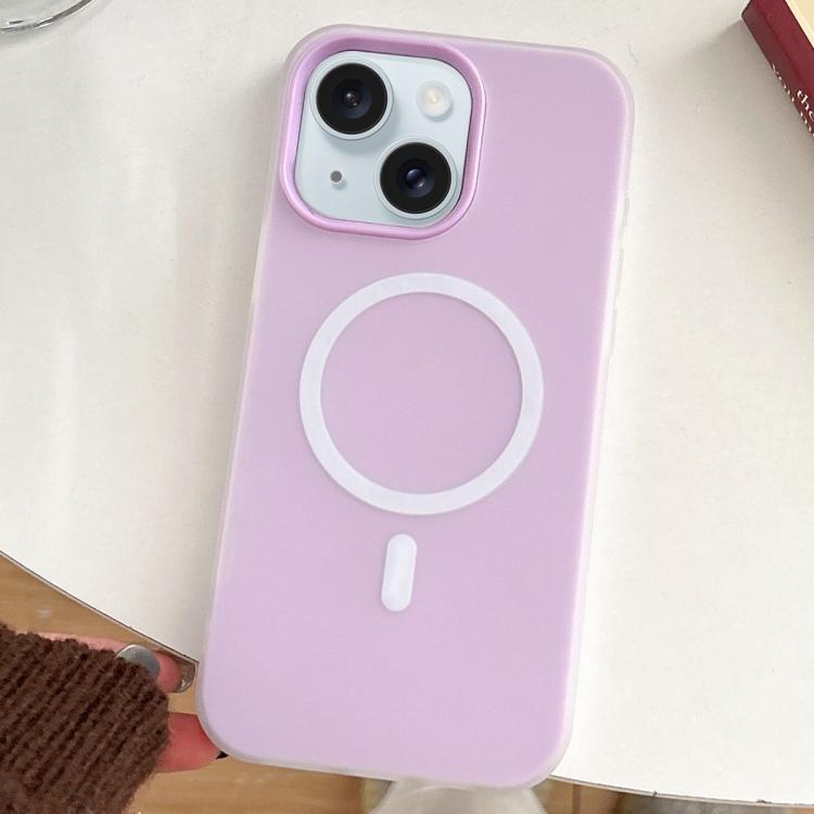 

For iPhone 15 Skin Feel MagSafe Magnetic PC Hybrid TPU Phone Case(Purple)