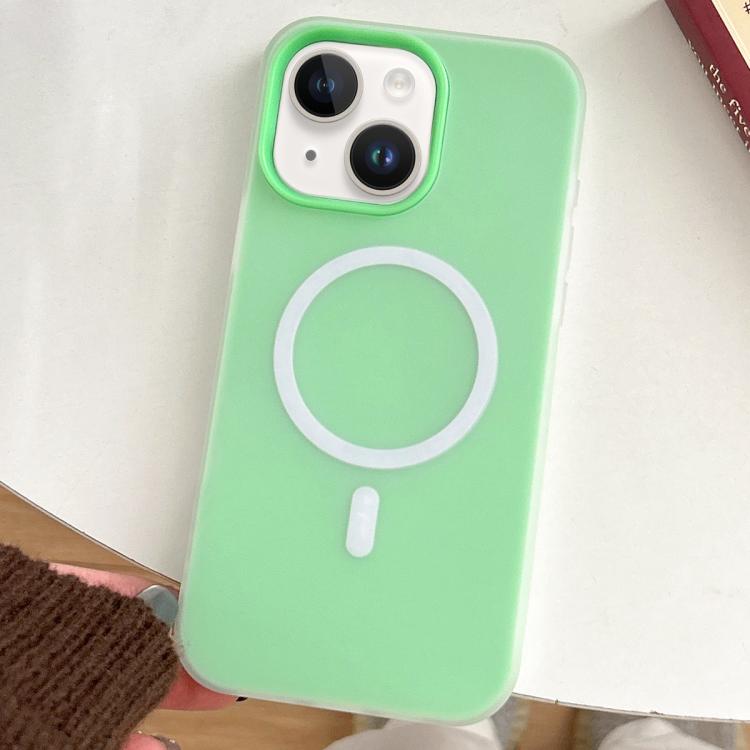 

For iPhone 14 Skin Feel MagSafe Magnetic PC Hybrid TPU Phone Case(Green)