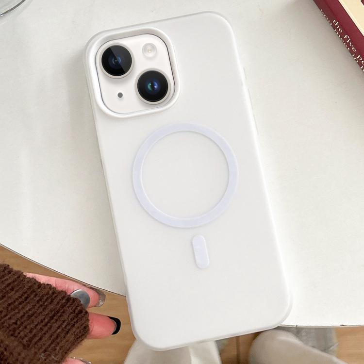 

For iPhone 14 Skin Feel MagSafe Magnetic PC Hybrid TPU Phone Case(White)