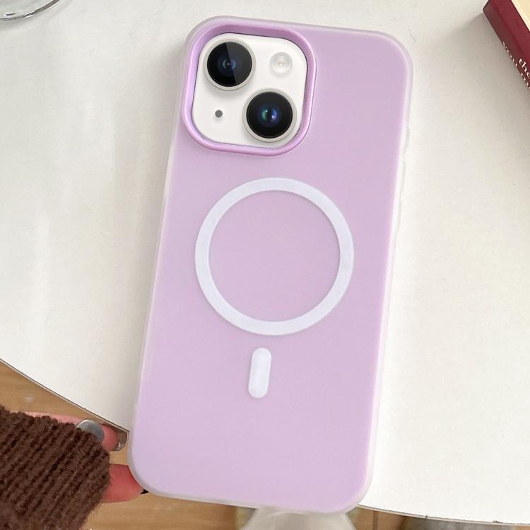 

For iPhone 14 Plus Skin Feel MagSafe Magnetic PC Hybrid TPU Phone Case(Purple)