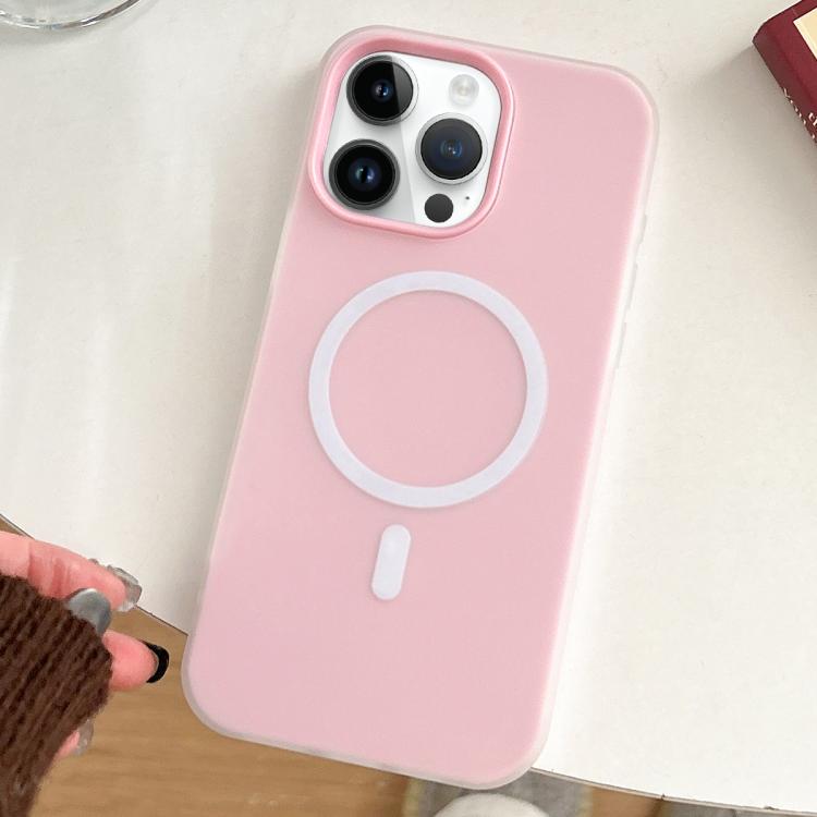 

For iPhone 14 Pro Skin Feel MagSafe Magnetic PC Hybrid TPU Phone Case(Light Pink)