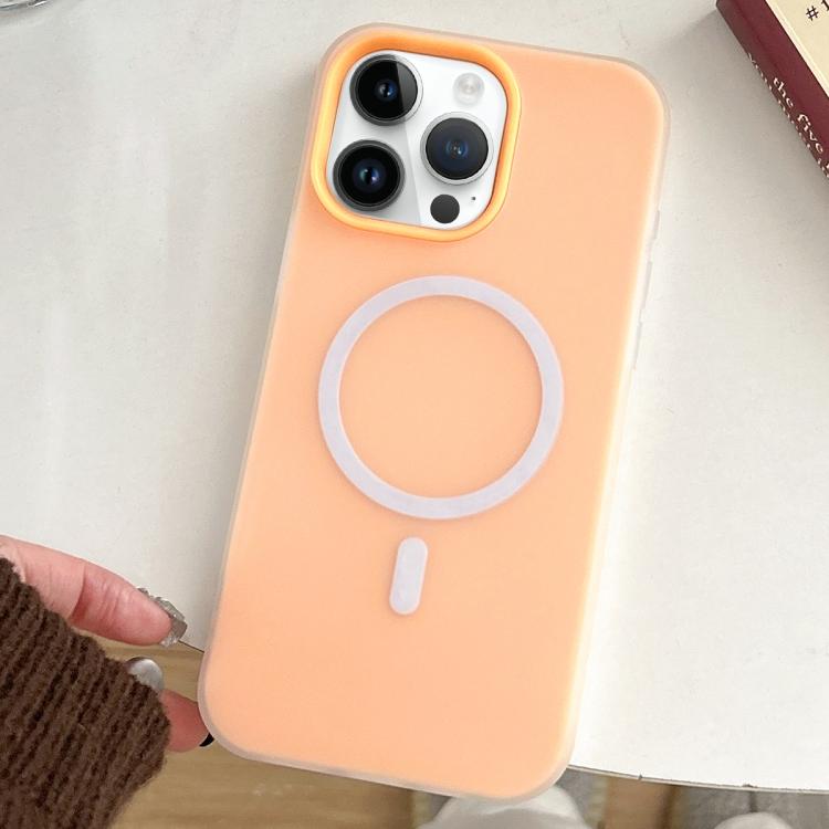 

For iPhone 14 Pro Max Skin Feel MagSafe Magnetic PC Hybrid TPU Phone Case(Orange)