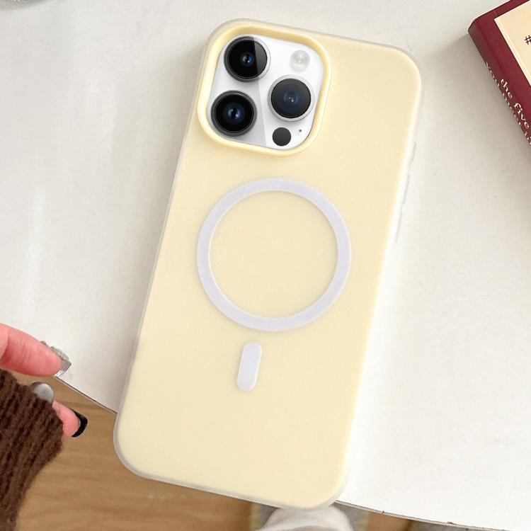 

For iPhone 13 Pro Max Skin Feel MagSafe Magnetic PC Hybrid TPU Phone Case(Yellow)