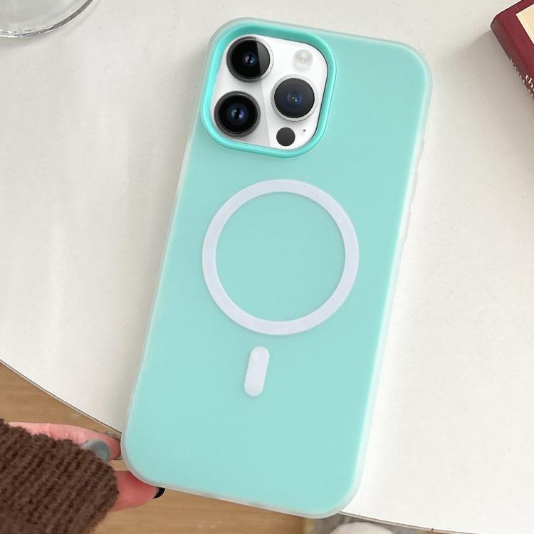 

For iPhone 13 Pro Max Skin Feel MagSafe Magnetic PC Hybrid TPU Phone Case(Mint Green)