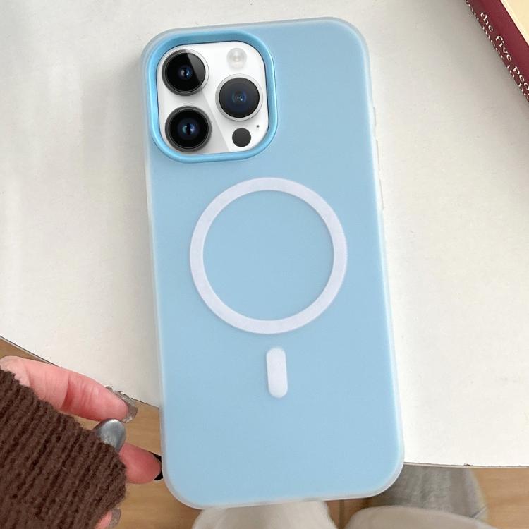 

For iPhone 13 Pro Max Skin Feel MagSafe Magnetic PC Hybrid TPU Phone Case(Blue)