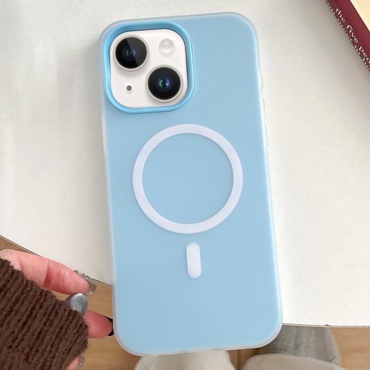 

For iPhone 13 Skin Feel MagSafe Magnetic PC Hybrid TPU Phone Case(Blue)