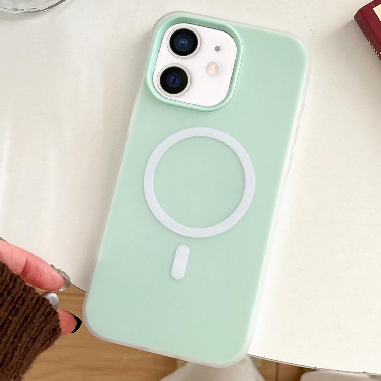 

For iPhone 12 Skin Feel MagSafe Magnetic PC Hybrid TPU Phone Case(Light Cyan)
