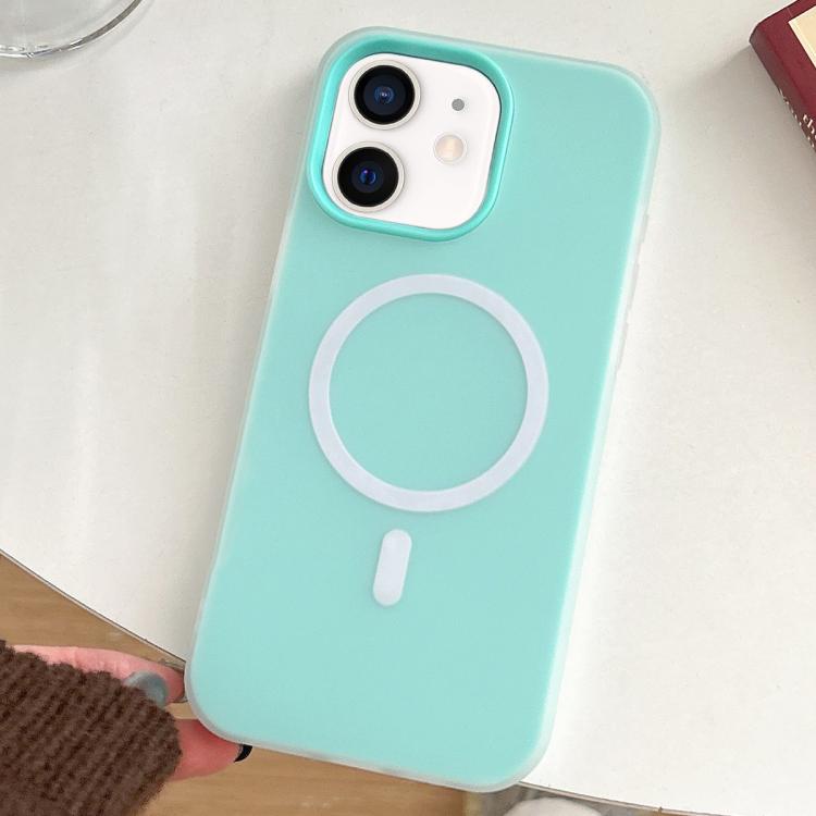 

For iPhone 12 Skin Feel MagSafe Magnetic PC Hybrid TPU Phone Case(Mint Green)