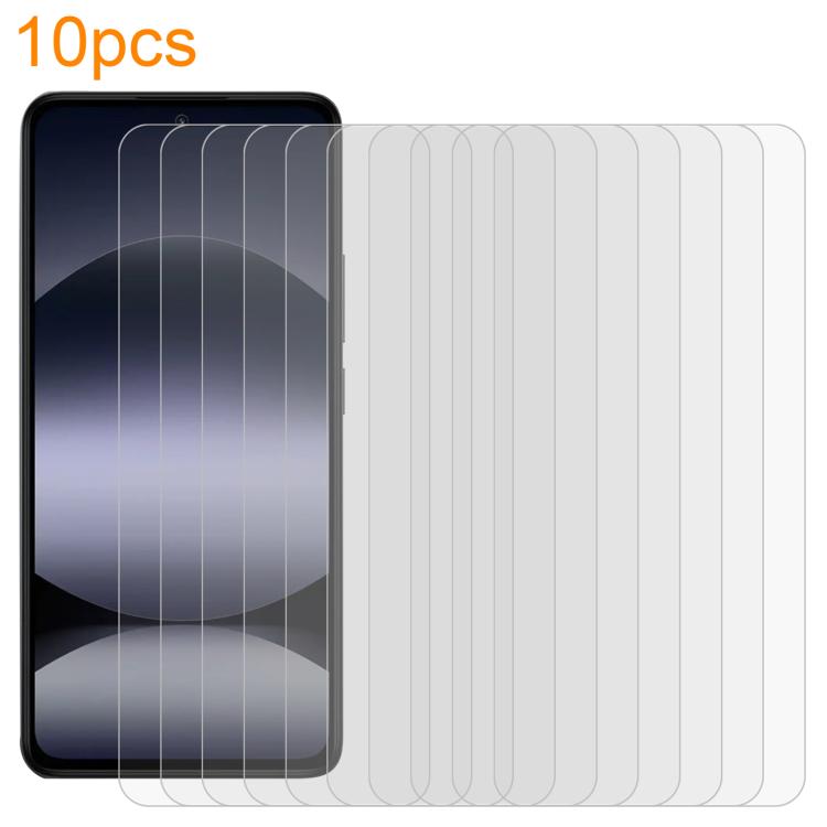 

For Redmi Note 14 4G 163.25mm 10pcs xDfind 0.26mm 9H 2.5D Middle Aluminum Tempered Glass Film