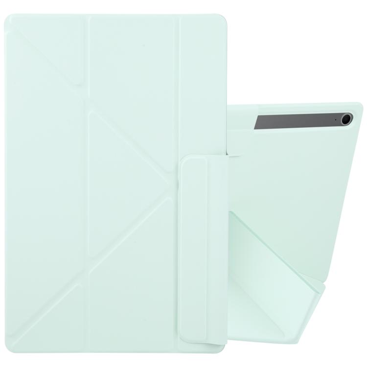 

For Samsung Galaxy Tab S8 / S7 Fixed Buckle Magnetic Deformation Leather Tablet Case(Baby Green)