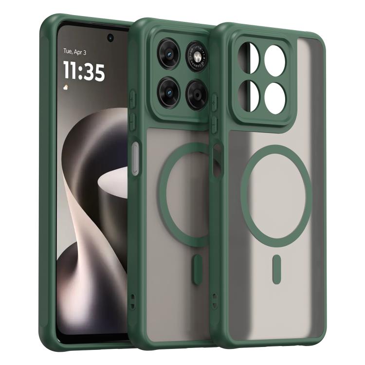 For Motorola Moto G47 5G Fan Dun Series TPU Hybrid PC Frosted Magsafe Phone Case(Green)