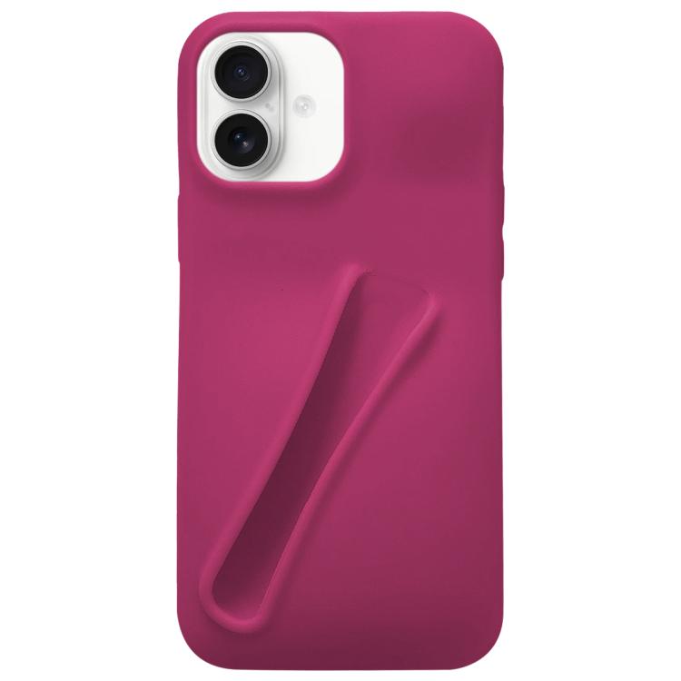 

For iPhone 16 Plus Lipstick Silicone 3D Phone Case(Raspberry)