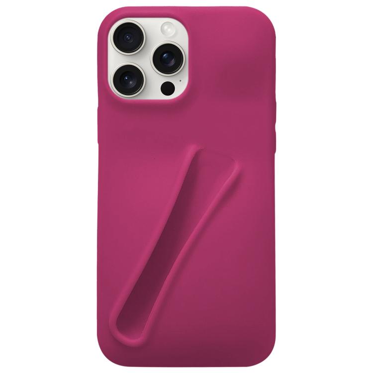 

For iPhone 15 Pro Max Lipstick Silicone 3D Phone Case(Raspberry)