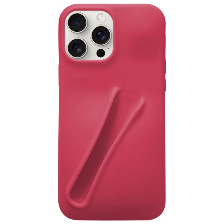 

For iPhone 15 Pro Lipstick Silicone 3D Phone Case(Red)
