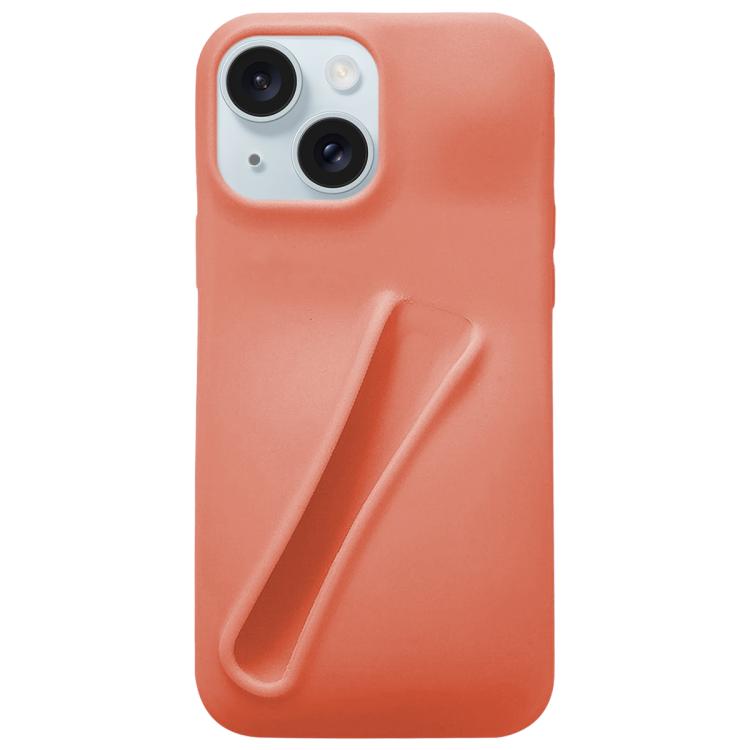 

For iPhone 15 Plus Lipstick Silicone 3D Phone Case(Orange)