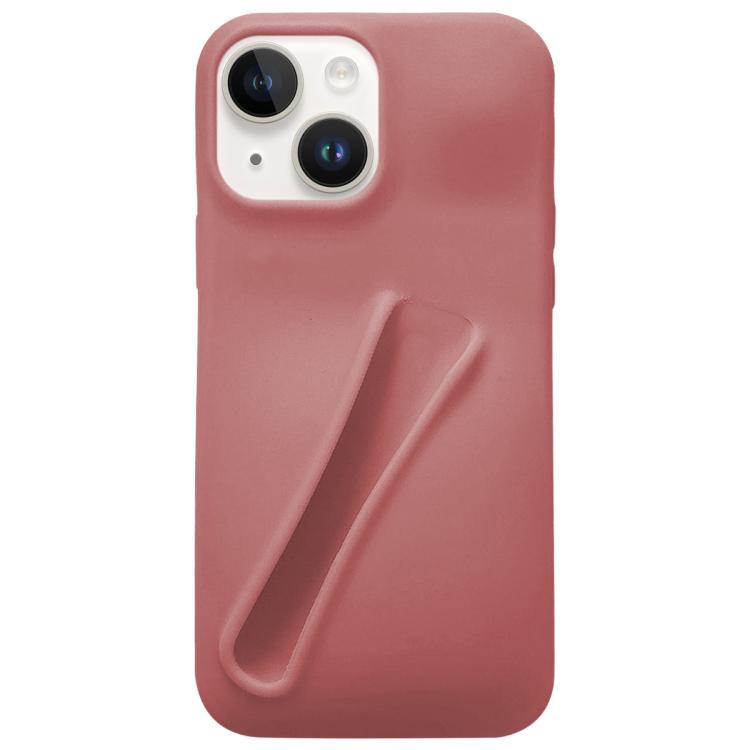 

For iPhone 14 Lipstick Silicone 3D Phone Case(Pig Liver Red)