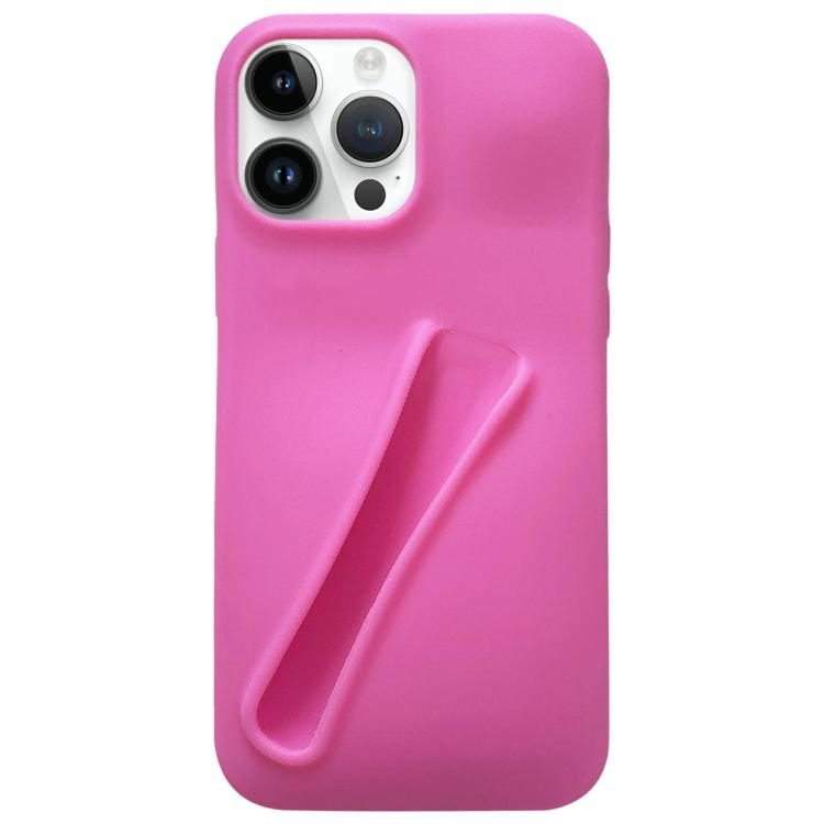 

For iPhone 14 Pro Lipstick Silicone 3D Phone Case(Pink)